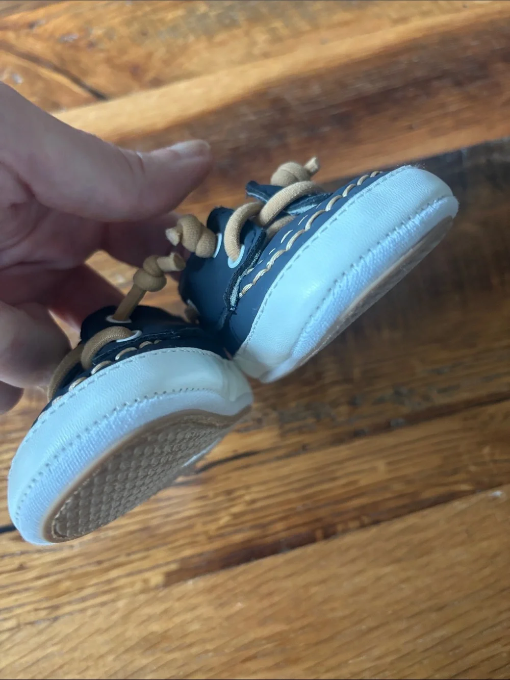 Sperry Baby Navy Boat Shoes with Tan Laces - Sperry size 2